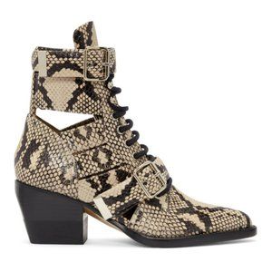 Chloe Grey Snake Leather Rylee Boots